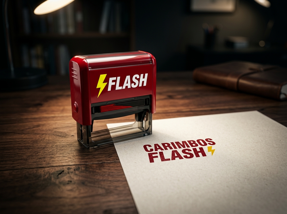 Carimbo Flash Automático Vermelho - Venda de Carimbo em Araruama RJ