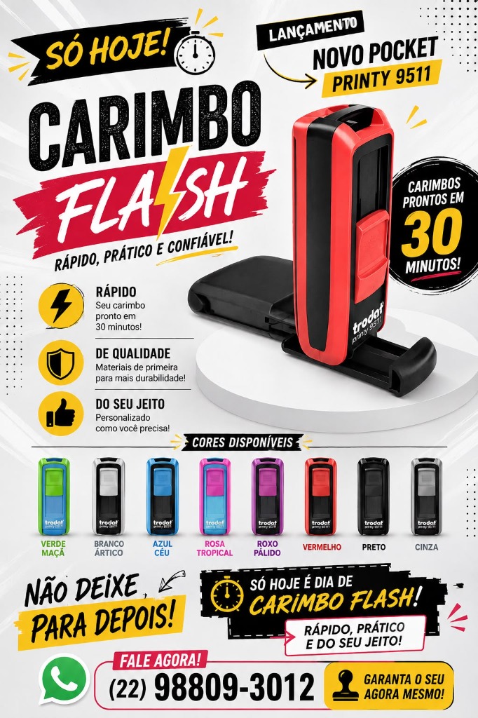 Lançamento Novo Carimbo Pocket Printy 9511 Trodat - Venda em Araruama