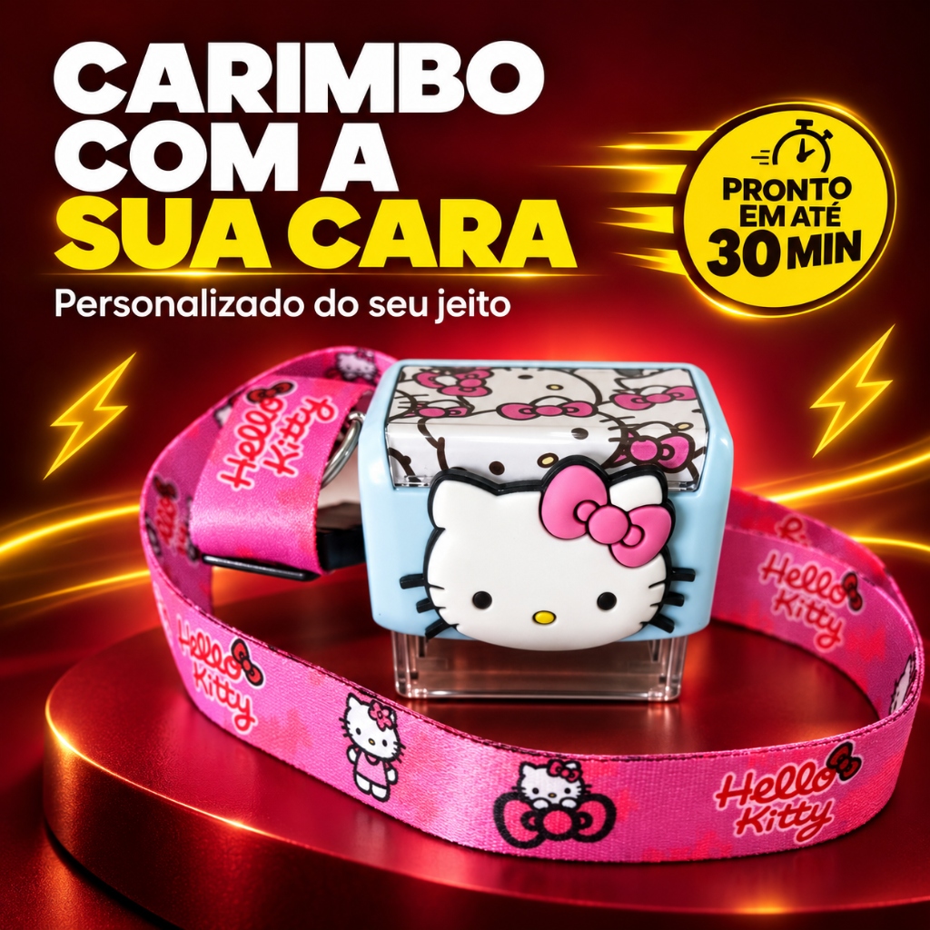 Carimbo Hello Kitty com Cordão Estampado - Carimbos Flash Araruama